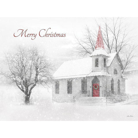 Snowy Chapel II    White Modern Wood Framed Art Print by Deiter, Lori