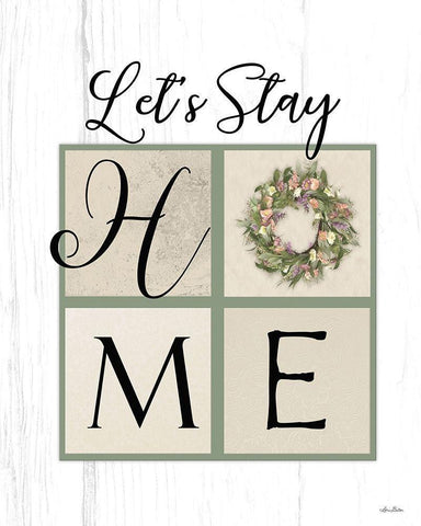 Lets Stay Home Black Ornate Wood Framed Art Print with Double Matting by Deiter, Lori