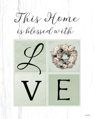 Blessed With Love White Modern Wood Framed Art Print with Double Matting by Deiter, Lori