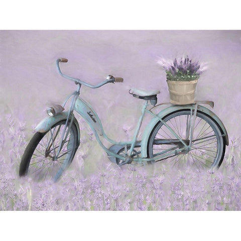 Bicycle in Lavender White Modern Wood Framed Art Print by Deiter, Lori