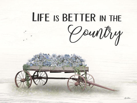 Life is Better in the Country Black Ornate Wood Framed Art Print with Double Matting by Deiter, Lori