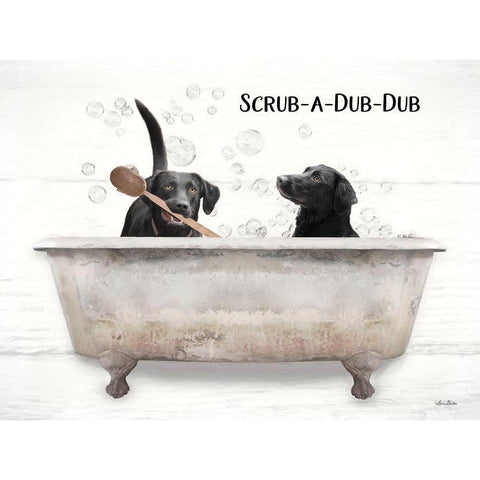 Scrub-a-Dub-Dub Black Modern Wood Framed Art Print with Double Matting by Deiter, Lori