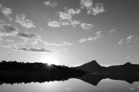 Estes Lake Sunrise   Black Ornate Wood Framed Art Print with Double Matting by Deiter, Lori