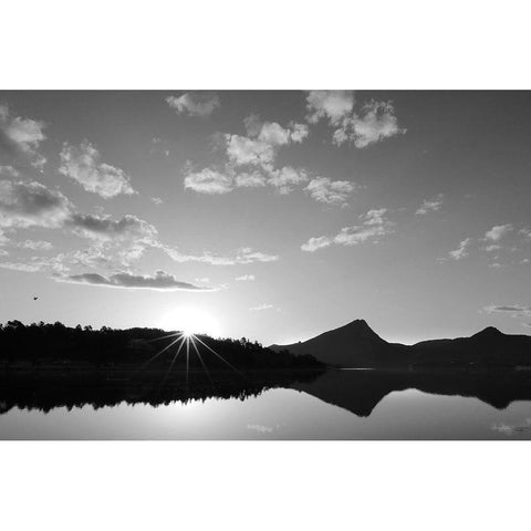 Estes Lake Sunrise   Black Modern Wood Framed Art Print with Double Matting by Deiter, Lori