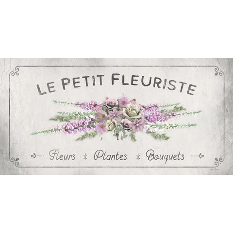 Fleurs And Plantes Pink I Black Modern Wood Framed Art Print with Double Matting by Deiter, Lori