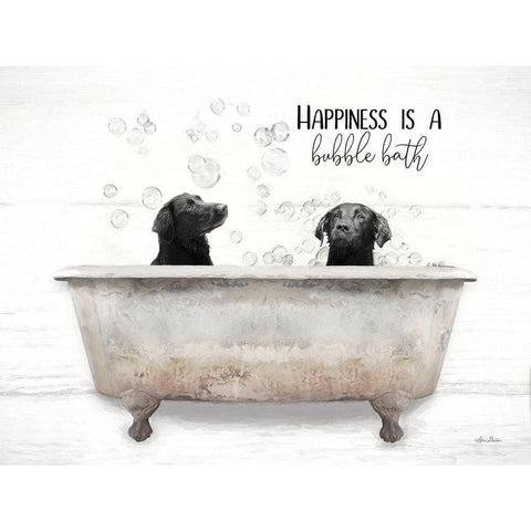 Happiness is a Bubble Bath Gold Ornate Wood Framed Art Print with Double Matting by Deiter, Lori