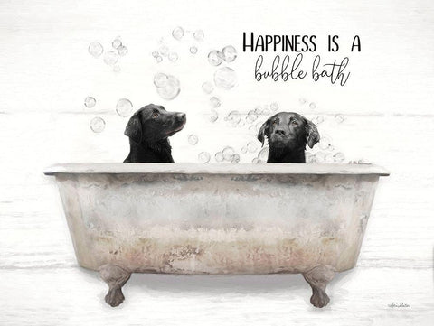 Happiness is a Bubble Bath White Modern Wood Framed Art Print with Double Matting by Deiter, Lori