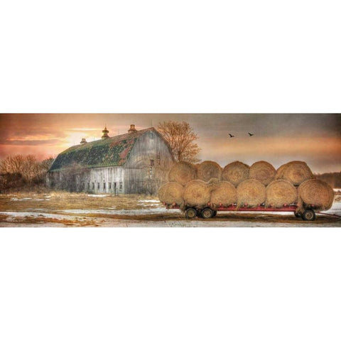 Sunset on the Farm Gold Ornate Wood Framed Art Print with Double Matting by Deiter, Lori