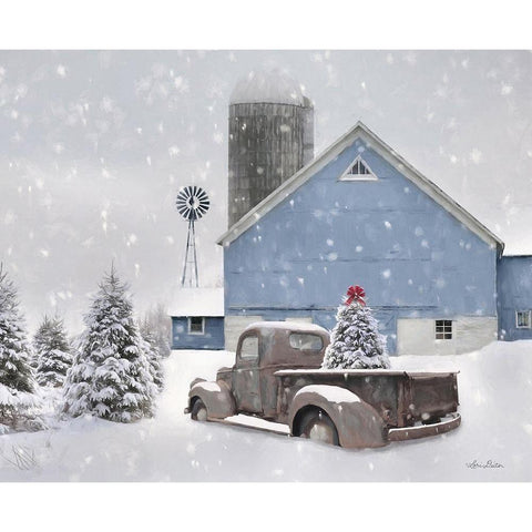 Christmas Serenity White Modern Wood Framed Art Print by Deiter, Lori