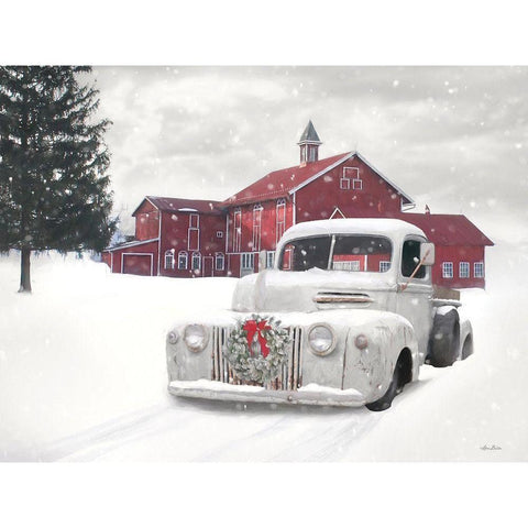 Grand Barn in Winter    Black Modern Wood Framed Art Print with Double Matting by Deiter, Lori