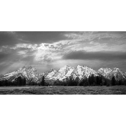 Sunlight on the Tetons    White Modern Wood Framed Art Print by Deiter, Lori