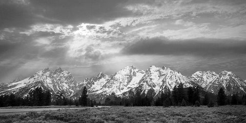 Sunlight on the Tetons    White Modern Wood Framed Art Print with Double Matting by Deiter, Lori