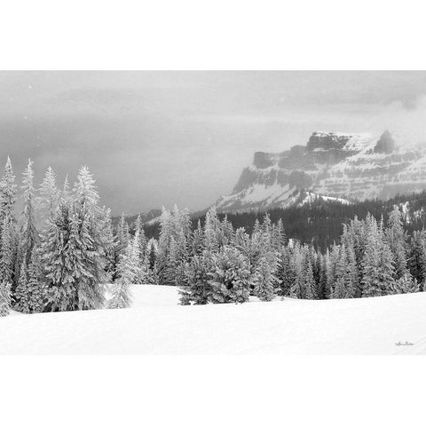 Snowy Lava Mountain   White Modern Wood Framed Art Print by Deiter, Lori