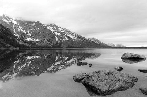 Jenny Lake    Black Ornate Wood Framed Art Print with Double Matting by Deiter, Lori