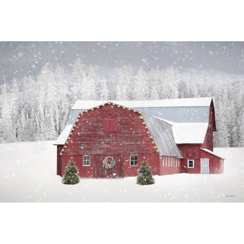 Red Christmas   White Modern Wood Framed Art Print by Deiter, Lori