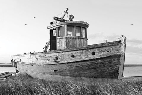 This Old Boat I Black Ornate Wood Framed Art Print with Double Matting by Deiter, Lori