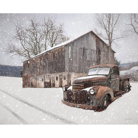 Rustic Winter Charm White Modern Wood Framed Art Print by Deiter, Lori