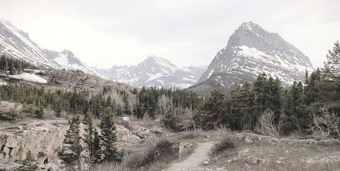 Glacier National Park White Modern Wood Framed Art Print with Double Matting by Deiter, Lori