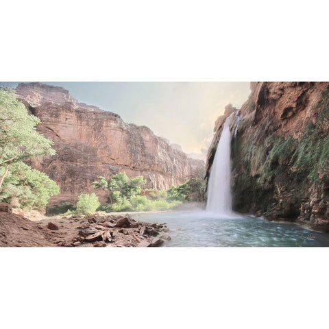 Havasu Falls Gold Ornate Wood Framed Art Print with Double Matting by Deiter, Lori