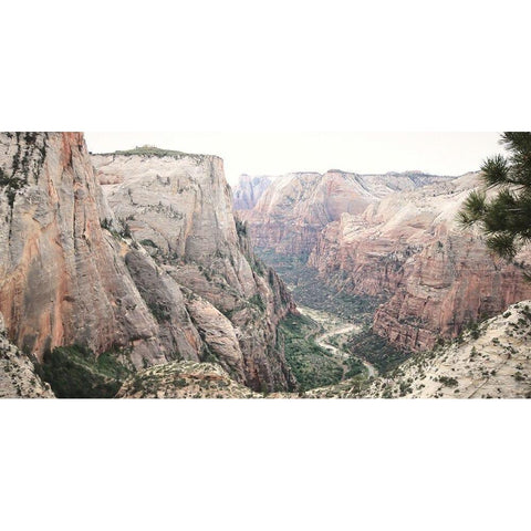 Zion from Above Black Modern Wood Framed Art Print with Double Matting by Deiter, Lori