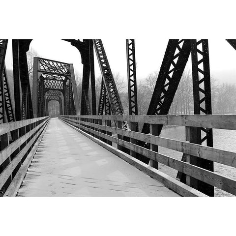 Old Railroad Bridge Black Modern Wood Framed Art Print with Double Matting by Deiter, Lori