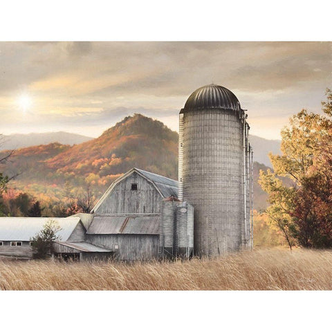 Autumn at the Farm Black Modern Wood Framed Art Print with Double Matting by Deiter, Lori