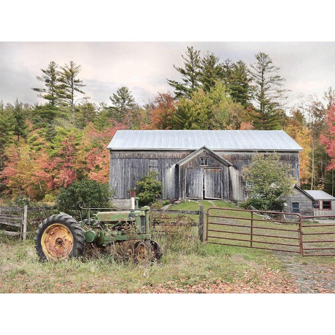 Fall on the Farm II Black Modern Wood Framed Art Print with Double Matting by Deiter, Lori