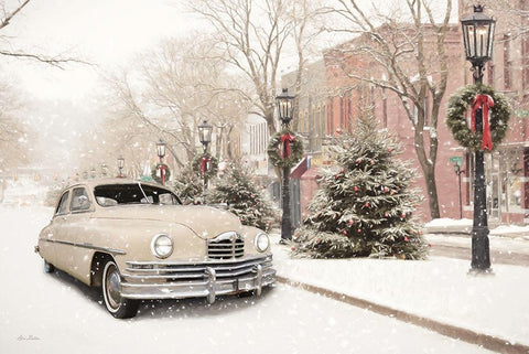 Retro Packard in Wellsboro   White Modern Wood Framed Art Print with Double Matting by Deiter, Lori