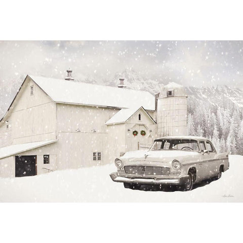 New Yorker in the Snow     Black Modern Wood Framed Art Print with Double Matting by Deiter, Lori