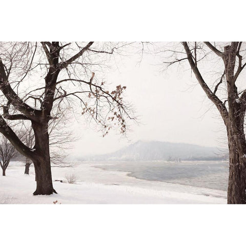 Snowy Susquehanna   White Modern Wood Framed Art Print by Deiter, Lori