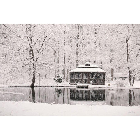 Winter Gazebo    White Modern Wood Framed Art Print by Deiter, Lori