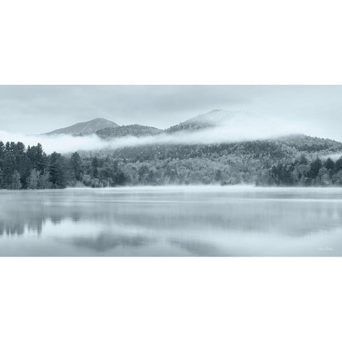 Foggy Mirror Lake Black Modern Wood Framed Art Print with Double Matting by Deiter, Lori