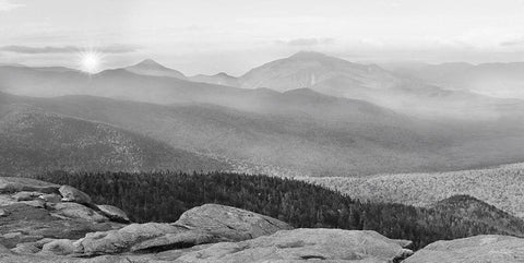 Cascade Mountain Sunrise White Modern Wood Framed Art Print with Double Matting by Deiter, Lori