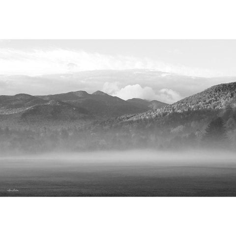 Foggy Morning Mountains Black Modern Wood Framed Art Print with Double Matting by Deiter, Lori