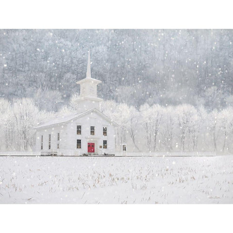 Bradford County Church White Modern Wood Framed Art Print by Deiter, Lori