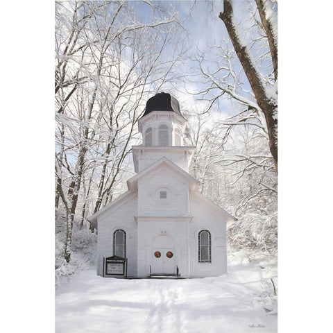 Church in the Woods Gold Ornate Wood Framed Art Print with Double Matting by Deiter, Lori