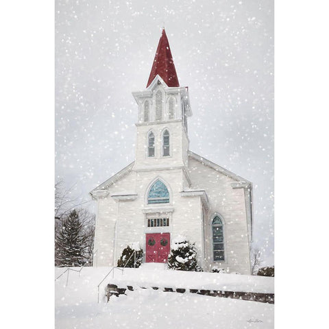 St. Johns Church in Winter Gold Ornate Wood Framed Art Print with Double Matting by Deiter, Lori