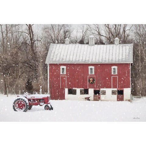 Lickdale Farm in Winter Gold Ornate Wood Framed Art Print with Double Matting by Deiter, Lori