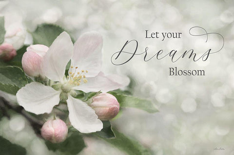 Let Your Dreams Blossom White Modern Wood Framed Art Print with Double Matting by Deiter, Lori