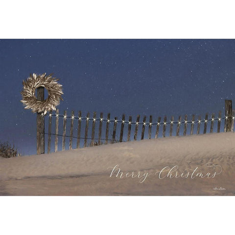 Christmas Eve at the Beach White Modern Wood Framed Art Print by Deiter, Lori