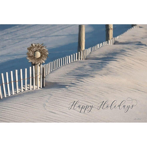 Snowy Sand Beach White Modern Wood Framed Art Print by Deiter, Lori