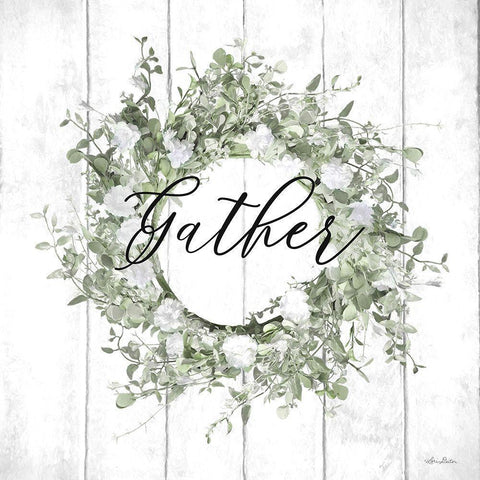 Gather Wreath White Modern Wood Framed Art Print by Deiter, Lori