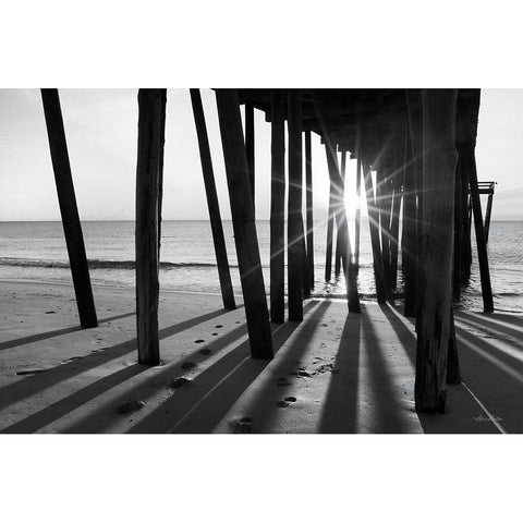 Sunrise at the Pier I Black Modern Wood Framed Art Print with Double Matting by Deiter, Lori