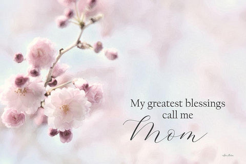 My Greatest Blessings Call Me Mom White Modern Wood Framed Art Print with Double Matting by Deiter, Lori