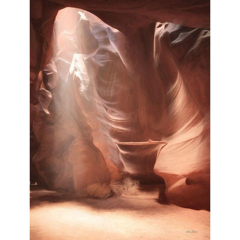 Antelope Canyon Sunbeams II Black Modern Wood Framed Art Print with Double Matting by Deiter, Lori