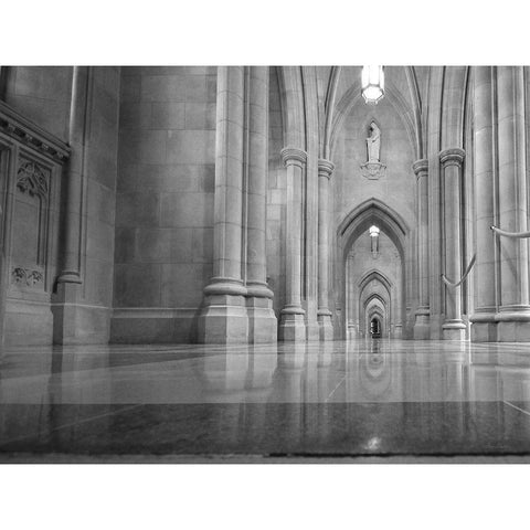 National Cathedral White Modern Wood Framed Art Print by Deiter, Lori