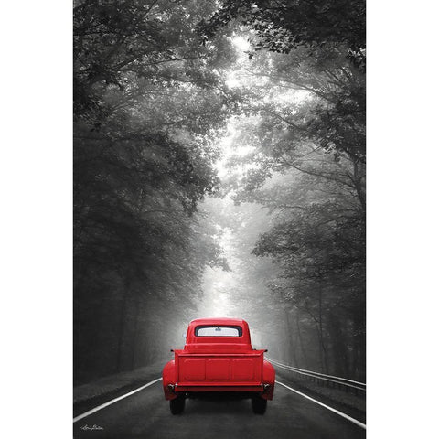 Just Drive Black Modern Wood Framed Art Print with Double Matting by Deiter, Lori