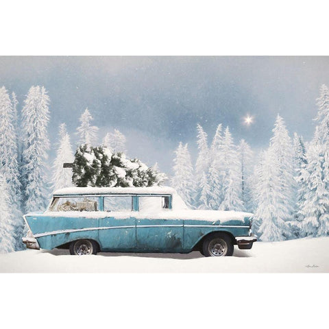 Christmas Blues White Modern Wood Framed Art Print by Deiter, Lori