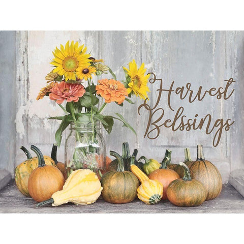 Harvest Blessings White Modern Wood Framed Art Print by Deiter, Lori