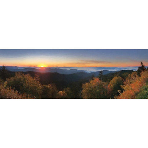 Clingmans Morning Serenity White Modern Wood Framed Art Print by Deiter, Lori